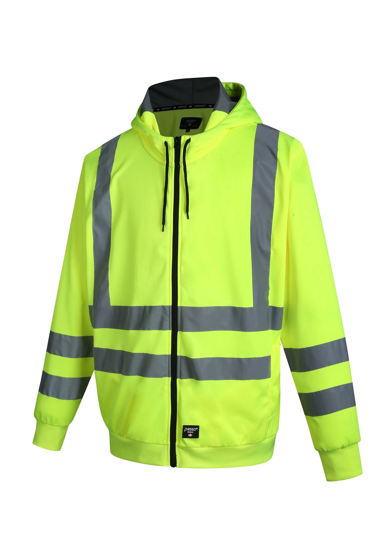 SWEAT À CAPUCHE CHAUD EN POLAIRE AVEC FERMETURE ÉCLAIR PESSO FL03, JAUNE