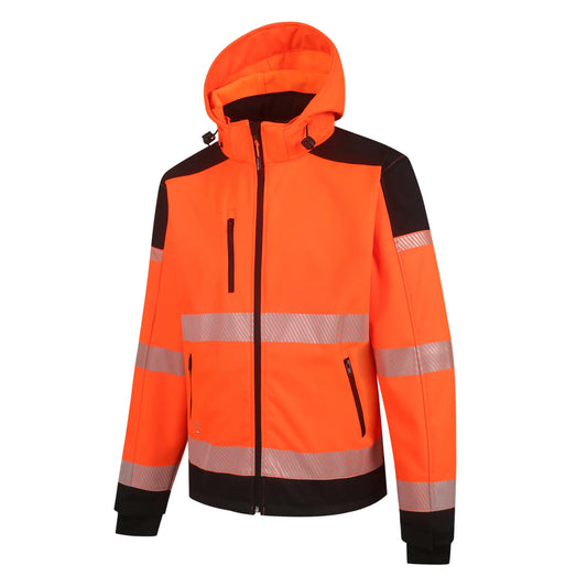 VESTE SOFTSHELL HAUTE VISIBILITÉ MEMBRANE TPU, ORANGE PALERMO