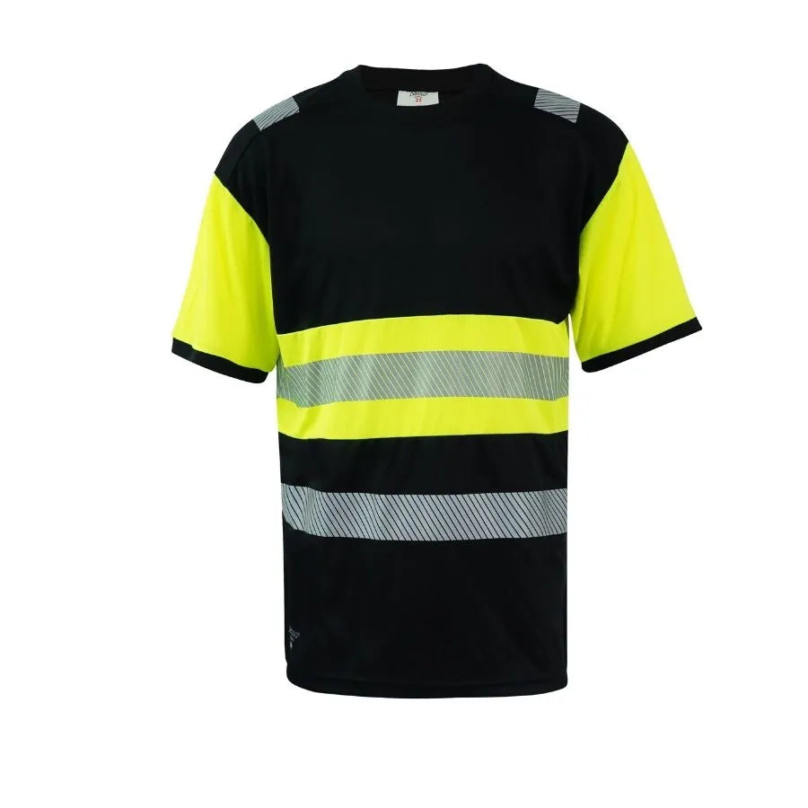 T-SHIRT HAUTE VISIBILITÉ PESSO, NOIR-JAUNE HVM_J