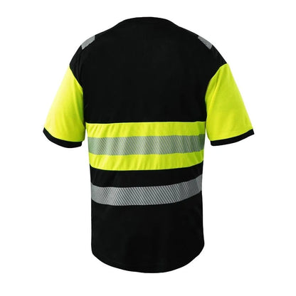 T-SHIRT HAUTE VISIBILITÉ PESSO, NOIR-JAUNE HVM_J