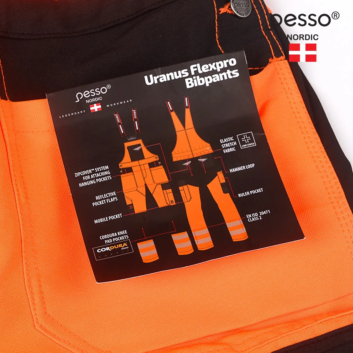 PANTALON DE TRAVAIL HAUTE VISIBILITÉ CORDURA EN20471, ORANGE DP135O