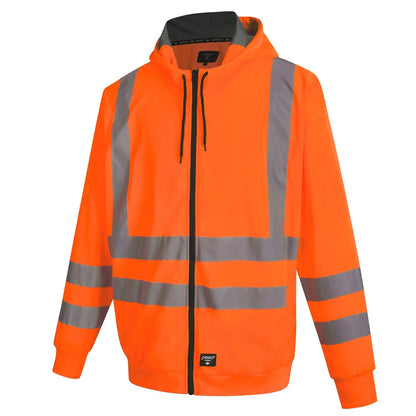 SWEAT À CAPUCHE CHAUD EN POLAIRE AVEC FERMETURE ÉCLAIR PESSO FL03, ORANGE