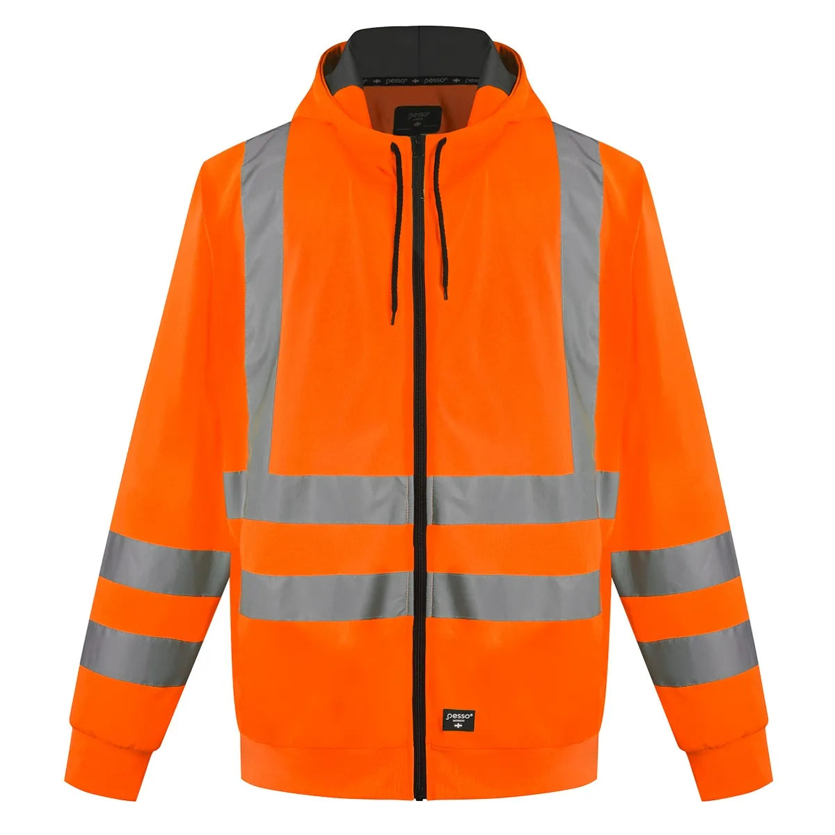 SWEAT À CAPUCHE CHAUD EN POLAIRE AVEC FERMETURE ÉCLAIR PESSO FL03, ORANGE