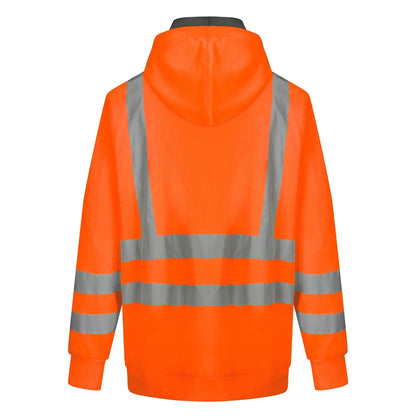 SWEAT À CAPUCHE CHAUD EN POLAIRE AVEC FERMETURE ÉCLAIR PESSO FL03, ORANGE