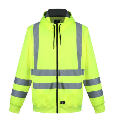 SWEAT À CAPUCHE CHAUD EN POLAIRE AVEC FERMETURE ÉCLAIR PESSO FL03, JAUNE