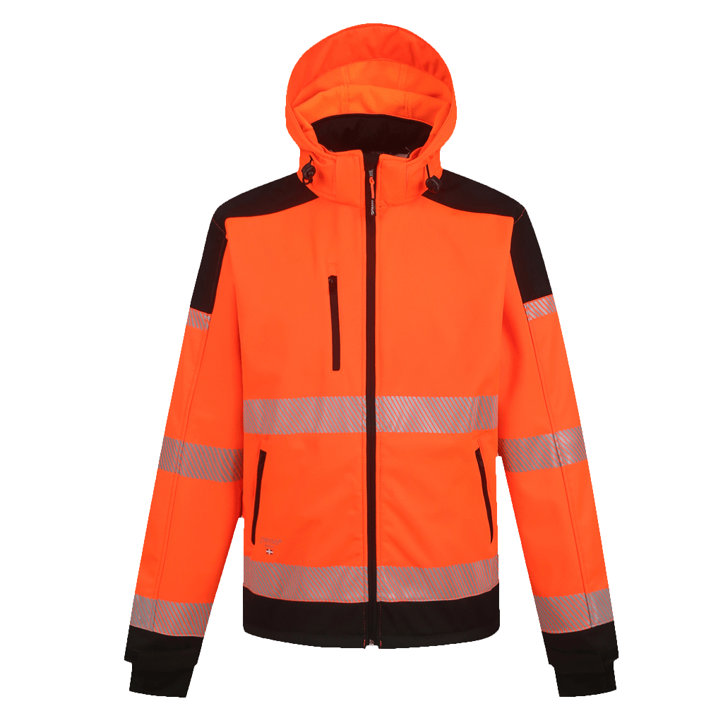 VESTE SOFTSHELL HAUTE VISIBILITÉ MEMBRANE TPU, ORANGE PALERMO