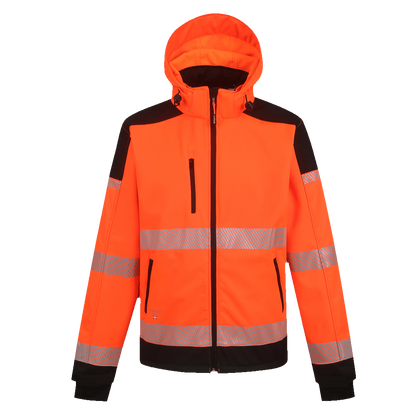 VESTE SOFTSHELL HAUTE VISIBILITÉ MEMBRANE TPU, ORANGE PALERMO