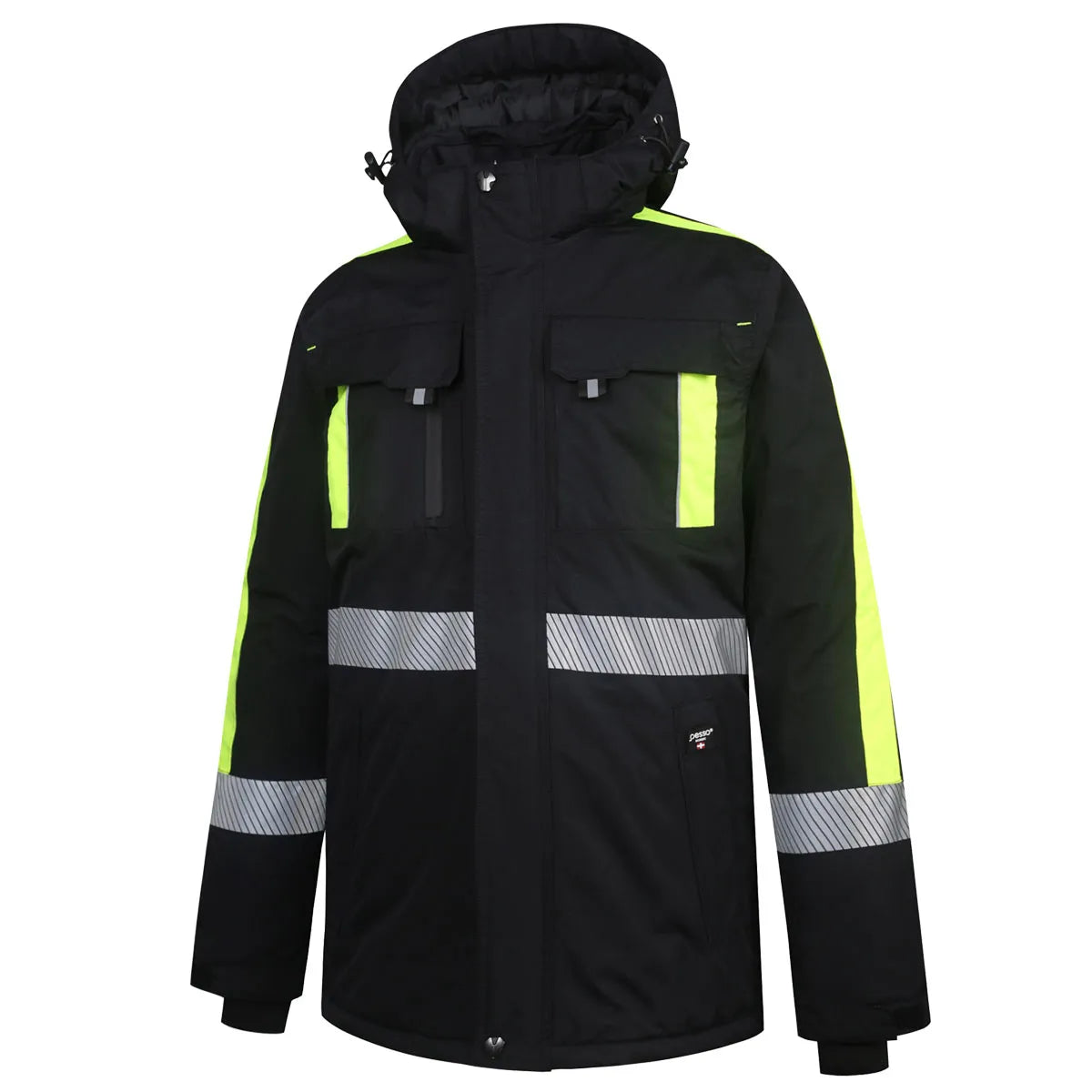 VESTE D'HIVER IMPERMÉABLE NOIR - JAUNE