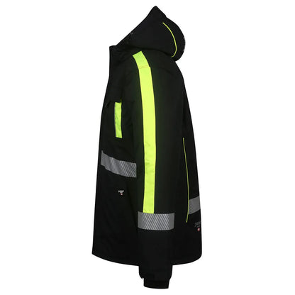 VESTE D'HIVER IMPERMÉABLE NOIR - JAUNE