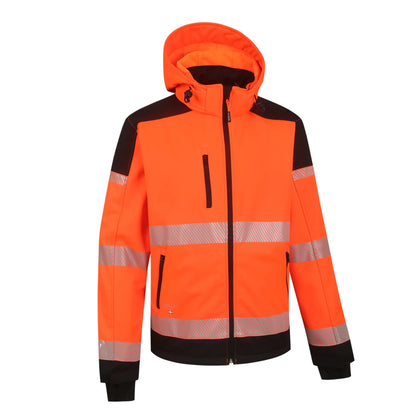 VESTE SOFTSHELL HAUTE VISIBILITÉ MEMBRANE TPU, ORANGE PALERMO