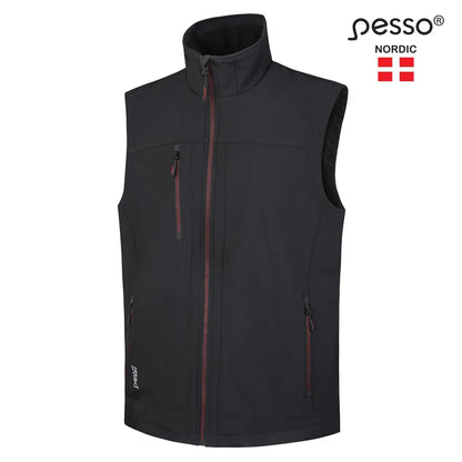 GILET SOFTSHELL PESSO SOFTBLACK, NOIR