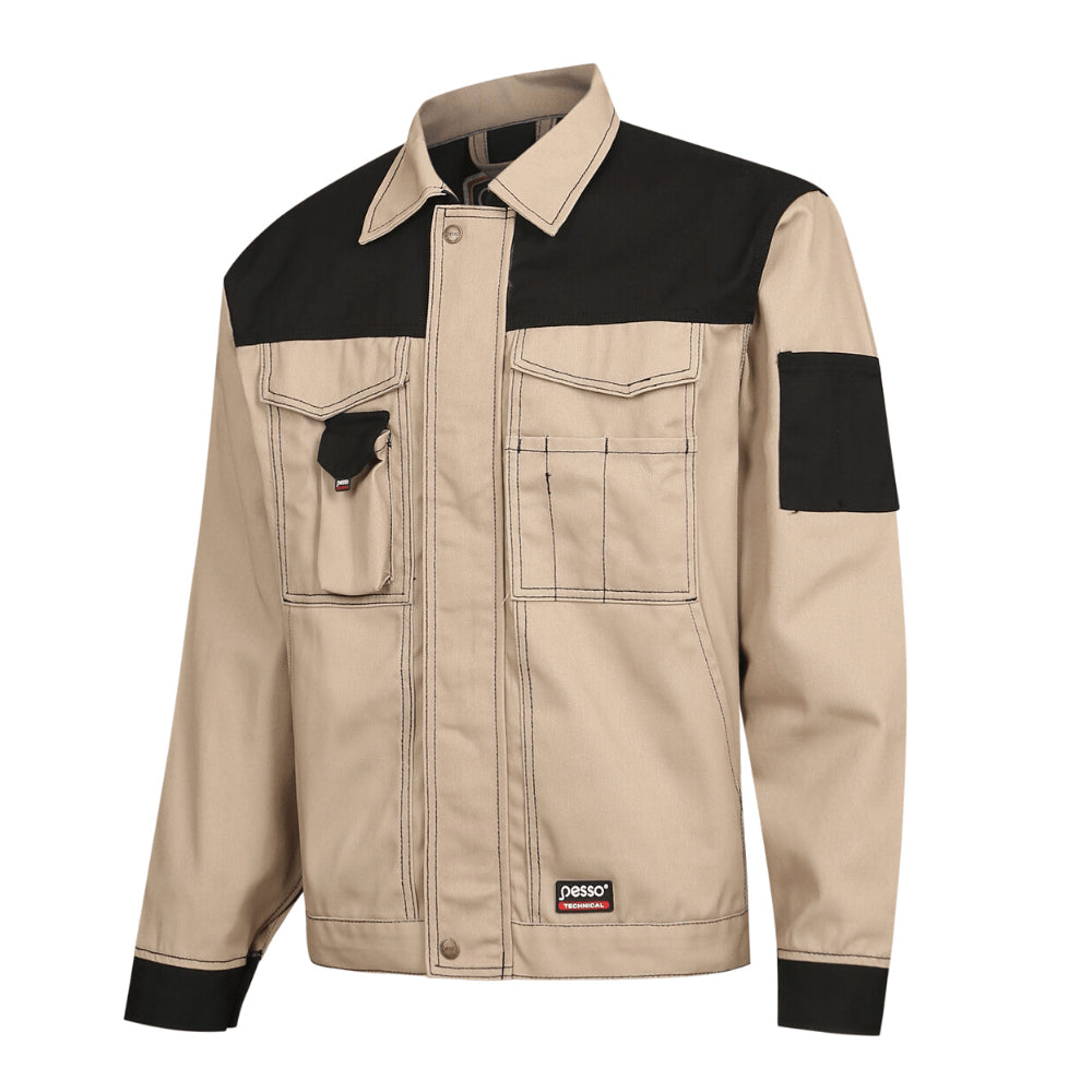 VESTE DE TRAVAIL PESSO DSBZ, SERGÉ CVC, BEIGE