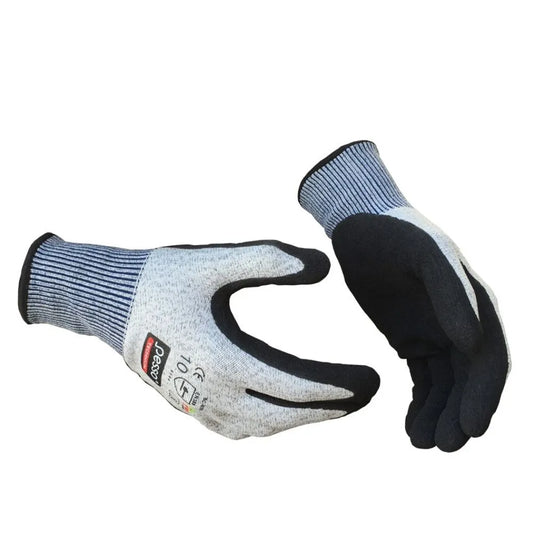 12 PAIRES DE GANTS DE TRAVAIL ANTI-COUPURE SEMI-TREMPÉS EN NITRILE PESSO, EN 388, SC-NTR5